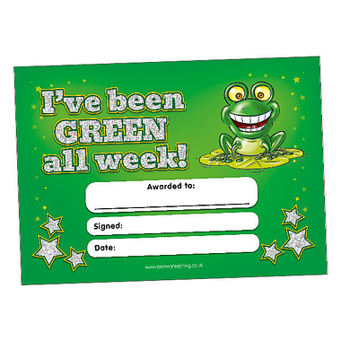 20 Holographic I've Been Green All Week Certificates - A5