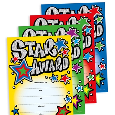 20 Holographic Star Award Certificates - A5