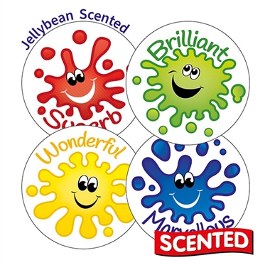 20 Jellybean Scented Splat Stickers - 32mm