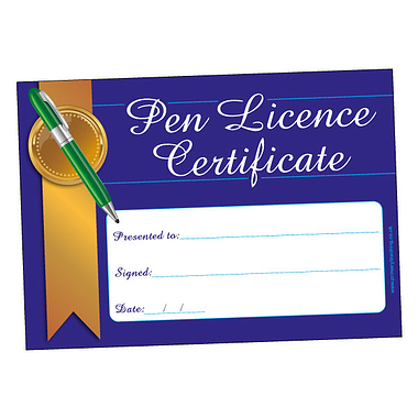 20 Pen Licence Certificates - A5