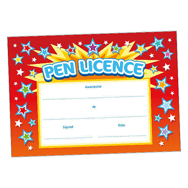 20 Pen Licence Certificates - Red - A5