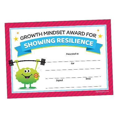 20 Showing Resilience Growth Mindset Certificates - A5