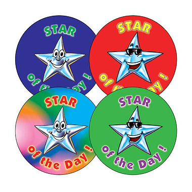 20 Star Of The Day Stickers - 32mm