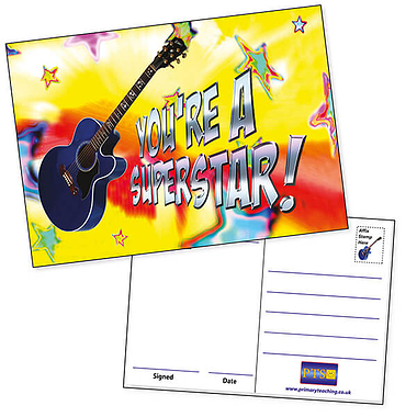 20 You're a Superstar Guitar Postcards - A6