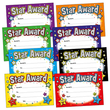 24 Holographic Star Award Certificates - A5