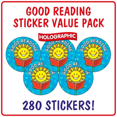 280 Holographic Good Reading Stickers - 20mm