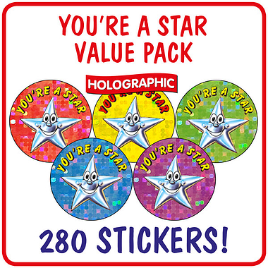 280 Holographic You're a Star Stickers - 20mm