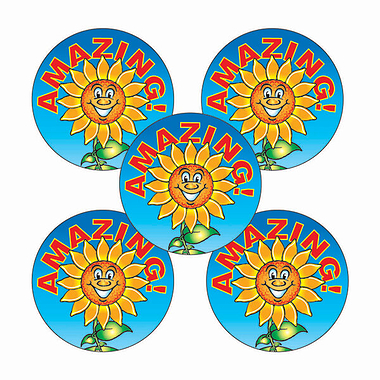 30 Amazing Sunflower Stickers - 25mm