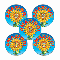 30 Amazing Sunflower Stickers - 25mm
