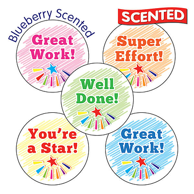 30 Blueberry Scented Reward Stickers - 25mm