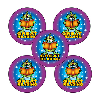 30 Great Reading Monster Stickers - 25mm