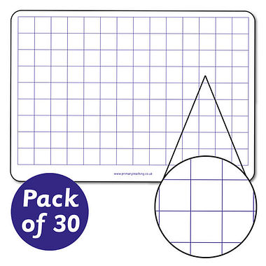 30 Mini Squared Whiteboards - A4