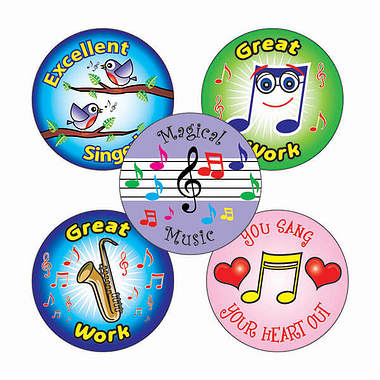 30 Music Stickers - 25mm