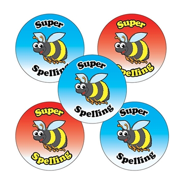 30 Super Spelling Stickers - 25mm
