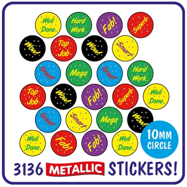 3136 Metallic Reward Stickers - 10mm