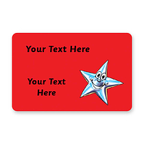 32 Personalised Smiley Star Stickers - 46 x 30mm