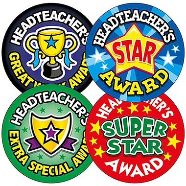 35 Assorted Headteacher's Award Stickers - 37mm