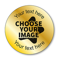 35 Design Your Own Metallic Gold Stickers - 37mm