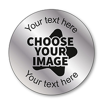 35 Design Your Own Metallic Silver Stickers - 37mm