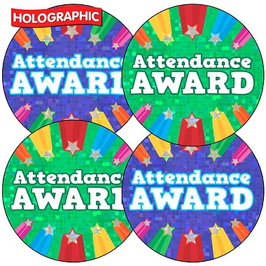 35 Holographic Attendance Stickers - 37mm
