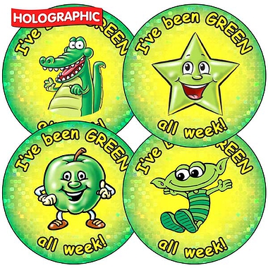 35 Holographic I've Been Green All Week Stickers - 37mm