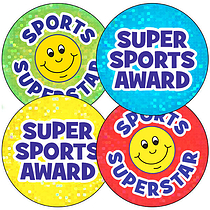 35 Holographic Sports Superstar Stickers - 37mm