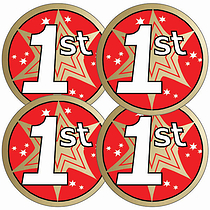 35 Metallic 1st Place Stickers - 37mm