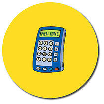 35 Personalised Calculator Stickers - 37mm