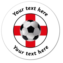 35 Personalised England Football Stickers - 37mm