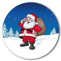 35 Personalised Father Christmas Stickers - 37mm
