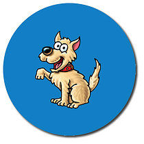 35 Personalised Friendly Dog Stickers - 37mm