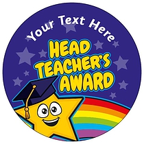 35 Personalised Head Teacher's Award Stickers - 37mm