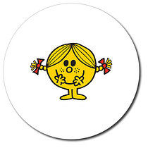 35 Personalised Little Miss Sunshine Stickers - 37mm