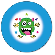 35 Personalised Monster Stickers - 37mm