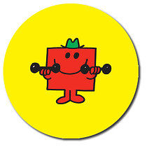 35 Personalised Mr Strong Stickers - 37mm