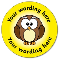 35 Personalised Owl Stickers - 37mm