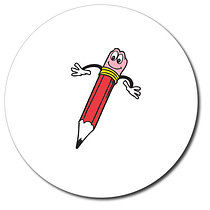 35 Personalised Pencil Stickers - 37mm