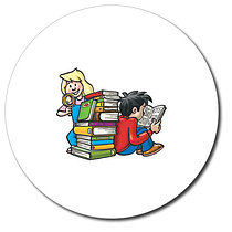 35 Personalised Reading Children Stickers - 37mm