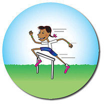 35 Personalised Sports Girl Stickers - 37mm