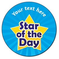 35 Personalised Star of the Day Stickers - 37mm