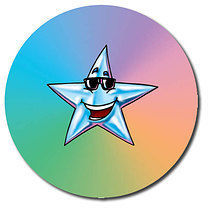 35 Personalised Star Stickers - Multicoloured - 37mm