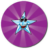 35 Personalised Star with Sunglasses Stickers - 37mm