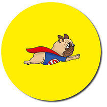 35 Personalised Superhero Dog Stickers - 37mm