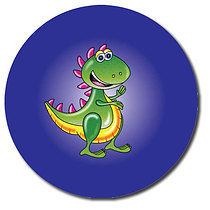 35 Personalised T. Rex Dinosaur Stickers - 37mm