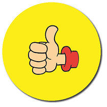 35 Personalised Thumbs Up Stickers - 37mm