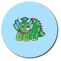 35 Personalised Triceratops Dinosaur Stickers - 37mm