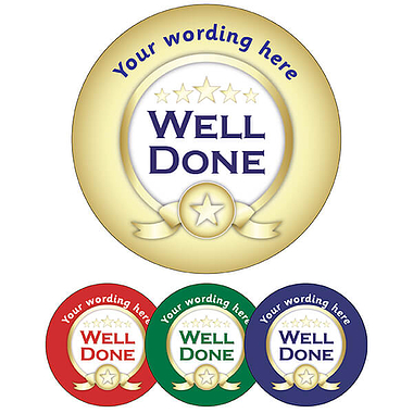 35 Personalised Well Done Stickers - 37mm