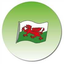 35 Personalised Welsh Flag Stickers - 37mm