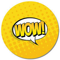35 Personalised Wow Stickers - 37mm