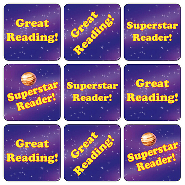 35 Space Reading Stickers - 20mm